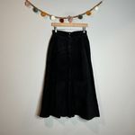 Vintage black suede leather midi skirt Size 10 Photo 3