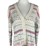 Van Heusen Hand Knit Vintage Bow Cottage Chunky Cardigan  Large Pink Whimsical‎ Photo 0