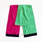 Talbots ‎ Colorblock Cashmere Rectangular Scarf Pink Green Navy Preppy Cozy New Photo 1