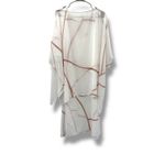 Sheer Layered Kimono Dress Set Women's OS Ivory Abstract Oversized Lagenlook White Size undefined Photo 1