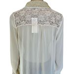 Daytrip Sheer Cream Button Front Lace Shirt NWT Photo 4