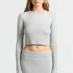 Cotton Citizen $90 New Verona Crop Long Sleeve - Gray - Small Photo 0