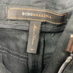 BCBGMAXAZRIA ‎ Black Linen Blend Paperbag Waist Tie Pleated Shorts Photo 1