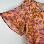 BTFBM NWT  Floral Tiered Boho Dress Orange Short Sleeves Size Small S NEW T1724 Photo 5