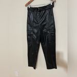 Jason Wu  black faux leather high rise cargo ankle pants NEW 6 Photo 5