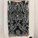 ECAILLE Paris Black and White Embroidered Lace Skirt 38 Photo 2