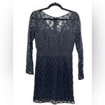 Milly  Black Lace Overlay‎ Sweetheart Silk Sheath Dress Size 6 Little Black Dress Photo 2