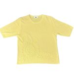 Vintage 90s Sunflower Embellished Yellow Shimmer Baby Tee Short Sleeve sz M / L Size M Photo 3