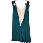 HD in Paris  Color Block V Neck Midi Dress‎ Teal Pink Mustard Burgundy Pleated 2 Photo 2