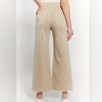 OAT | New York Jeans High Waist Wide Leg Crop Khaki Light Tan Raw Hem | 29, 8 Photo 1