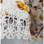 Unique spectrum Womens  Floral Crocheted Hem Peplum Top - Sz L Photo 1