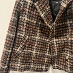 Sebby Collection Plaid Brown Blazer Jacket Size M by  Photo 2