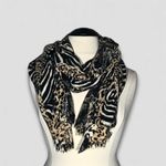 Look Cashmere Leopard Scarf Animal Print Multicolor OS Black Photo 1