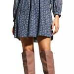 Joie  Jade Gathered babydoll Mini Dress Graphite floral Sz S cottage core peasant Photo 0