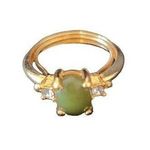 Vintage Avon Adjustable Green Faux Jade Gold Photo 0