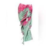 Just Bee Queen Tulum Ombre Tie Dye Green & Pink Ruched Swim‎ Coverup Skirt Sz M Size M Photo 7