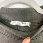 Free People  Dark Olive Green Ruffle Long Sleeve Top Photo 6