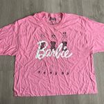 NWOT Barbie Pink Crop Graphic Tee size L Size L Photo 4