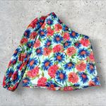 Milly  Emilia Painted Watercolor Dahlia Print‎ Top Blouse One Arm Chiffon Sz S Photo 1