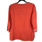 Natural Reflections Coral Cream Embroidered 3/4 Sleeve Gauzy Blouse Size Large Photo 3