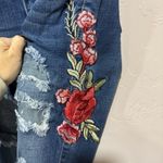 Machine Size 1 Embroidered Floral Denim Jeans Blue Photo 2
