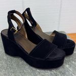 DKNY Black Velvet Platform Wedge Heels Ankle Strap Buckle Size 9 Bratz Y2K Photo 0