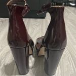 Paige Burgundy Patent Leather Platform Block Heel Sandals Worn Once 7 1/2 Photo 4