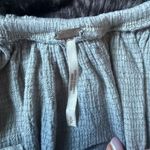 Free People  Cream and Blue Off-Shoulder Blouse Photo 2