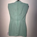 ASOS DESIGN structured mini dress with shoulder pads in sage green size 4 Photo 5