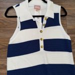 Show Me Your Mumu Zoe Button Sweater Dress Sailor Blue Stripe Knit Photo 4