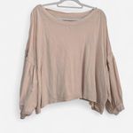 Free People Boho Slouchy –  Vintage Cream Blush Dolman Puff Sleeve Tee (M) Photo 2