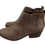 kim rogers Western Ankle Boots Low Heel Side Zip Taupe L Photo 5