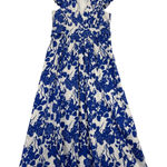 Hyacinth House Blue Floral‎ Print Maxi Dress Ruffle Sleeves V Neck Womens S Photo 0