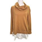Chico's Brown Taupe White Layer Cowl Neck Turtleneck Top Shirt Sz 2 Large (12) Photo 1