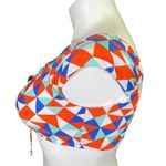 Raisin's Womens Bikini Swimsuit Top Colorful Triangle Geo Print Beach Swimwear XL Photo 4