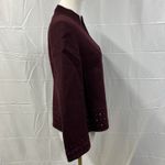 Anne Klein  Wool Blend Studded Blazer Jacket Coat Sz PS Maroon Classic‎ Career Photo 7