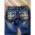 Miss Me Blingy Cross Straight Leg Jeans Photo 6