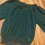 White Stag ✨  Teal & Black Semi-Sheer Blouse | Wide Collar |Tunic Top | Size XL Photo 1