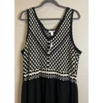 Nine West  Womens XL Black White Tiered Crochet Maxi Dress‎ Sleeveless Resort NEW Photo 2
