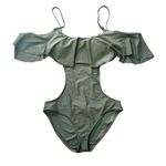 Aerie  Green Off Shoulder One Piece Swim Suit - Medium Photo 1