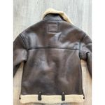 ZARA Women’s Small Moto Double Faced Black Faux Leather Shearling Aviator Jacket Photo 9