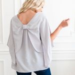 Red Boutique EUC Sealed With A Bow Light Grey Blouse Gray Size XL Photo 0