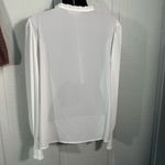 Calvin Klein  Women’s Smocked Half Button-Up Long Sleeve Blouse Size Small NWT Photo 5