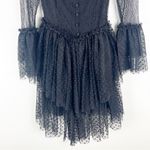 SANDRA MANSOUR x H&M Black Polka Dot Lace Trim Tulle Skirt Sheer Dress Small Photo 8