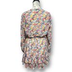 ZARA  Pink Floral Ruffle Tiered Long Sleeve Mini Dress Boho Cottagecore Fairy L Photo 6