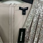 EXPRESS  Silver Sequin Embroidered V Neck Long Sleeve Formal Party Dress Sz Small Photo 3