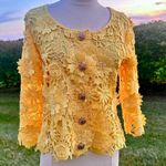 Boston Proper Yellow Lace Three Quarter sleeved Jacket size XS Photo 5