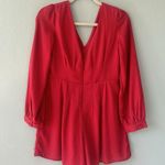 Amazon Maroon Romper Shorts Long Sleeve V-neck Women’s Medium Photo 4