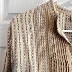 Vintage LL Bean Women's Beige Stripe Cotton Flannel Nightgown Button Down Tan Size L Photo 7