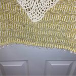Kori  America Yellow/Cream Boho Knit Poncho Style Blouse size M/L Photo 5